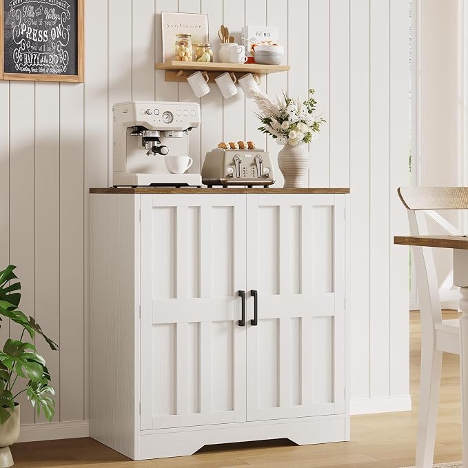 Sideboard Buffet Cabinet, Modern Farmhouse Kitchen Storage Cabinet, Small - Image 9