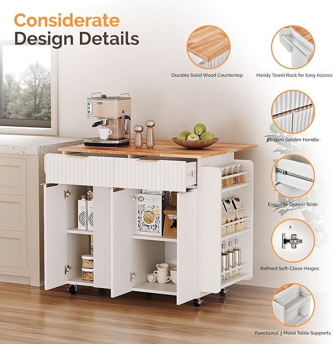 VINGLI Fluted Kitchen Island - Image 7