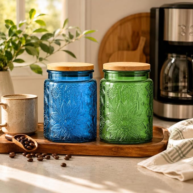 Set of 2 Vintage Glass Canisters - Image 6