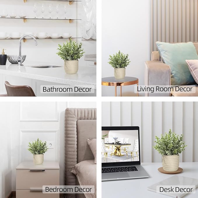 Hopewood Faux Plants, Fake Plants Eucalyptus Potted - Image 7