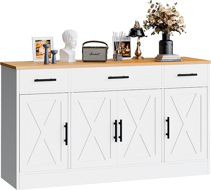 SUNLEI Buffet Cabinet with Storage, Sideboard Small Storage Cabinet with - Image 7