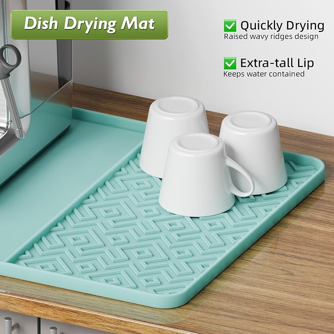 Silicone Coffee Mat with Raised Edges 19" x 12" – Waterproof Countertop Mat - Image 7