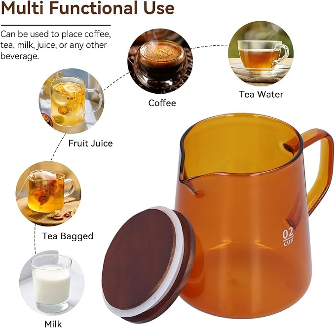 Small Glass Carafe, 16.9oz Glass Coffee Server Manual Pour over Coffee Beaker - Image 5