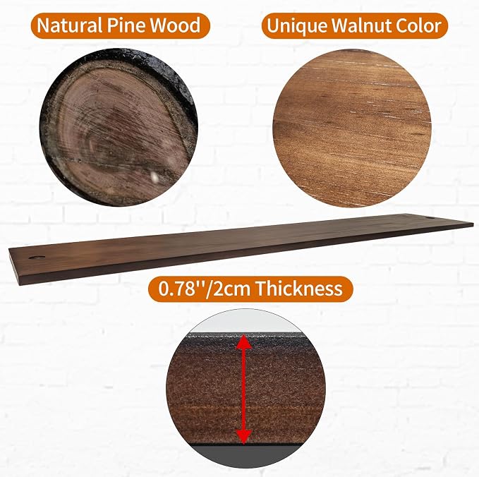 Industrial Pipe Shelving Pine Shelf, Pipe Shelves - Image 3