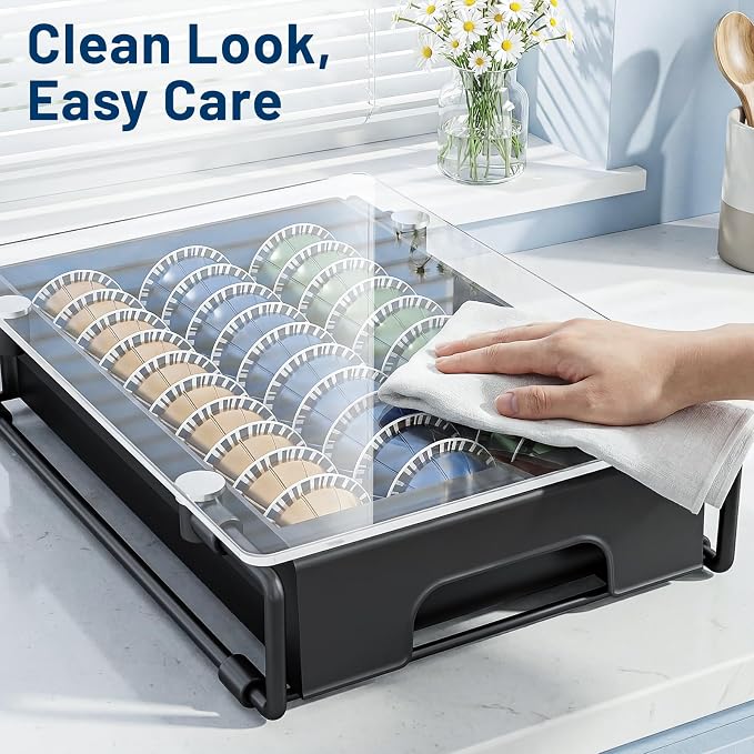 EVERIE Crystal Tempered Glass Organizer Drawer Holder Compatible - Image 7