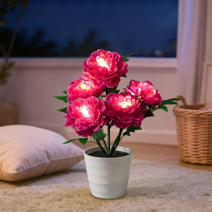 Peony Artificial Flower Lamp, Decorative Night Light - Image 2