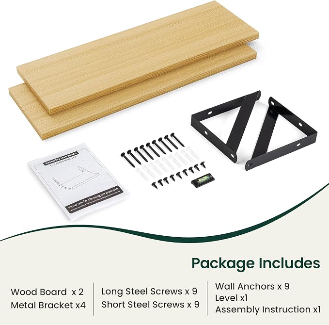 Floating Shelves 8 Inch Deep, 24W x 8D Wall Shelf Set of 2, 50 lbs Heavy Duty - Image 4