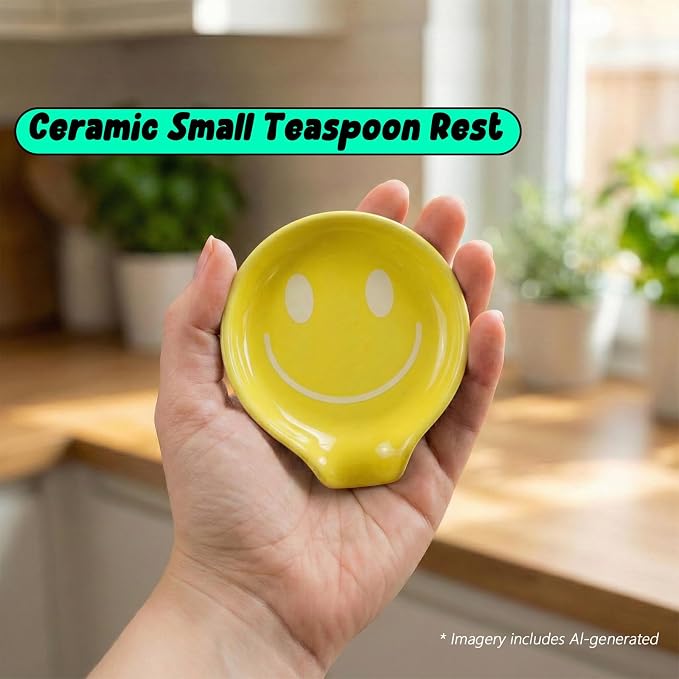 Coffee Spoon Rest, Small Cute Ceramic Spoon Holder - Image 4