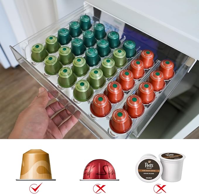 Under Cabinet Coffee Pod Drawer, 30 Pod Capacity, Compatible - Image 2