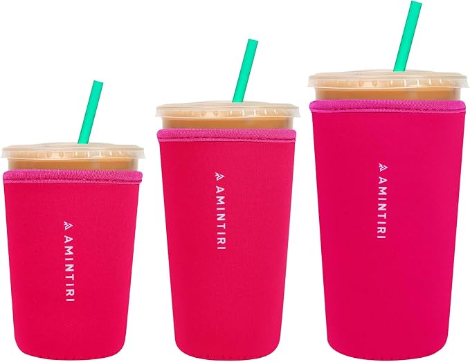 3 Pack Reusable Sleeve for Iced Coffee Cup, Coffee Neoprene Sleeve for Iced&Hot by Unknown