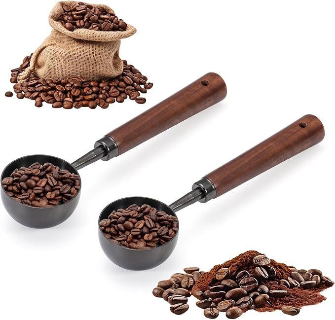Vintage Coffee Scoop 10g/30ml Capacity 2pcs Retro 304 Stainless Steel Coffee by Dazzleimart