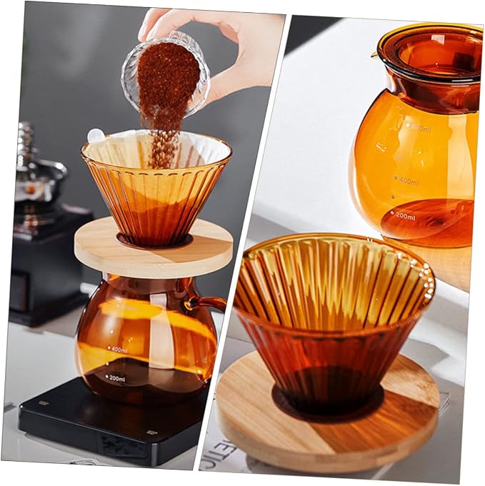 Gadpiparty High Borosilicate Glass Coffee Funnel Pour-Over Coffee Dripper Cloud - Image 3
