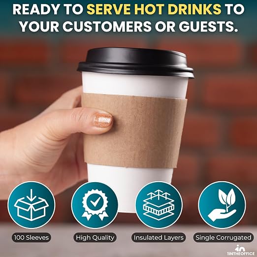 1InTheOffice Corrugated Coffee Cup Sleeves - Image 7