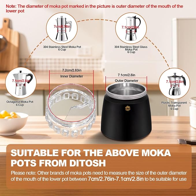 Moka Pot Dosing Funnel Transparent Mocha Dispenser Precise Volume Control - Image 3
