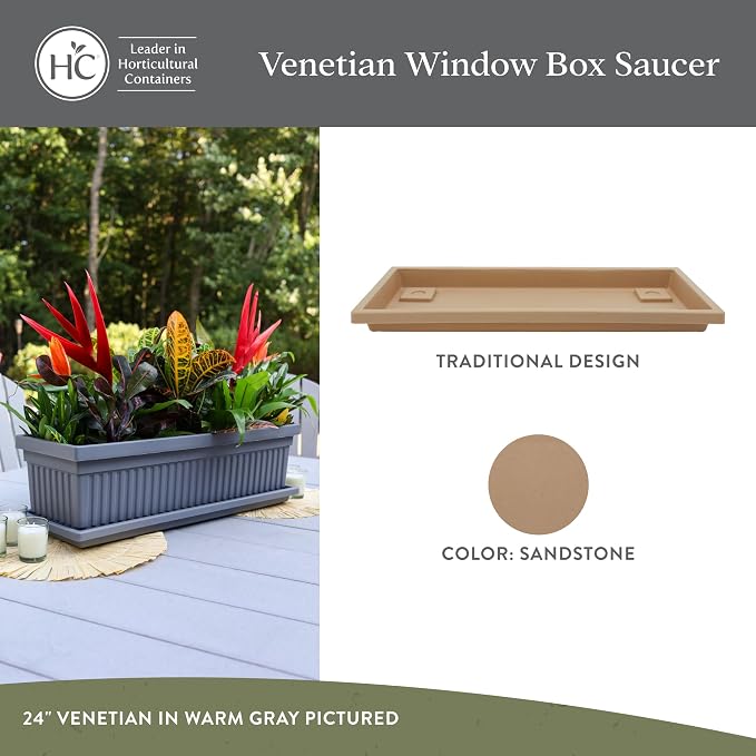 The HC Companies Venetian Rectangular Plant Tray - Image 3