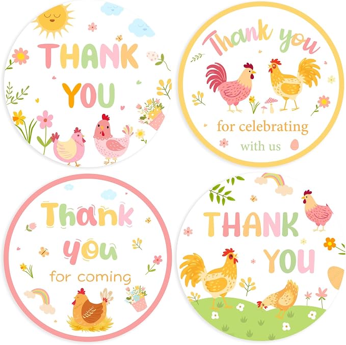 Serencatcher Chicken Thank You Stickers by Serencatcher