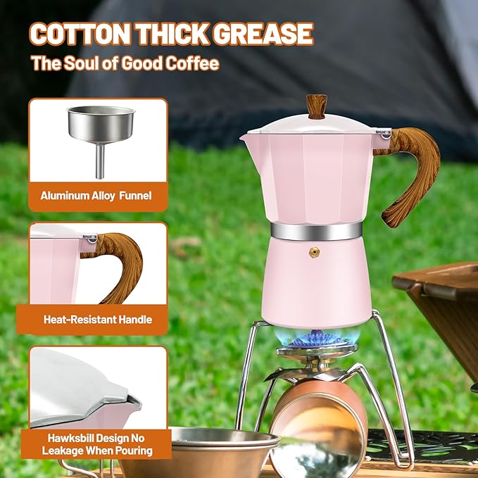 6 Cup Aluminum Espresso Stovetop Moka Pot Express Coffee Maker Percolator - Image 5