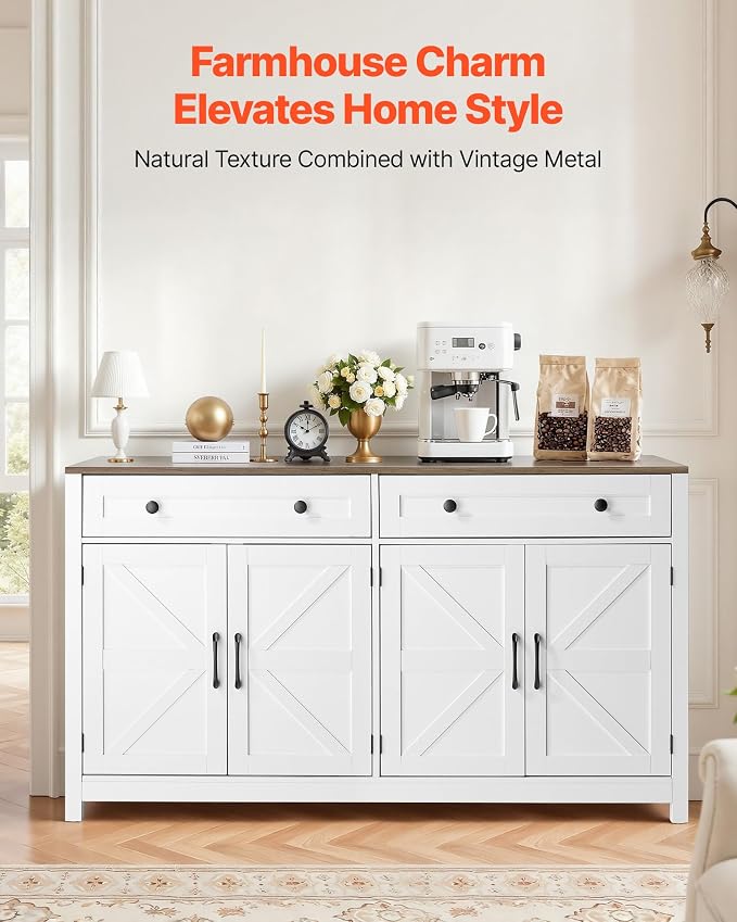 VEVOR Buffet Cabinet, Farmhouse Sideboard Cabinet - Image 4
