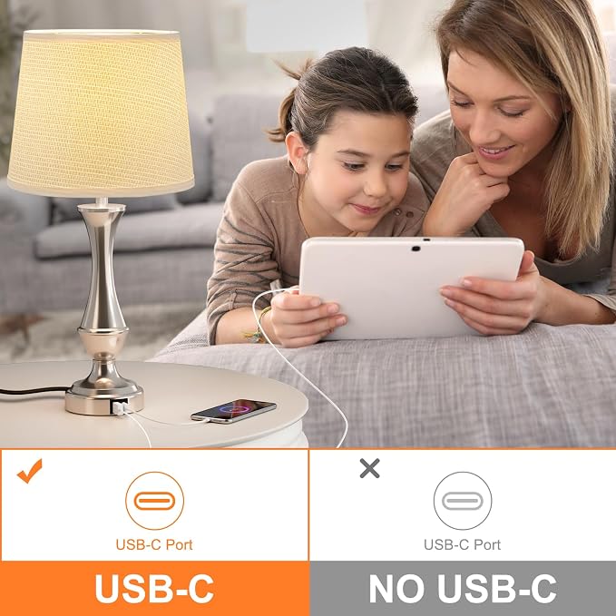 Seealle Upgraded Touch Lamps for Night Stands Set of 2 - Image 5