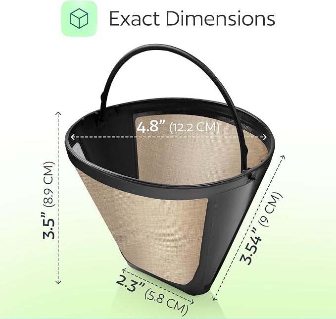 2-Pack #4 Reusable Permanent Cone Coffee Filters - Image 3