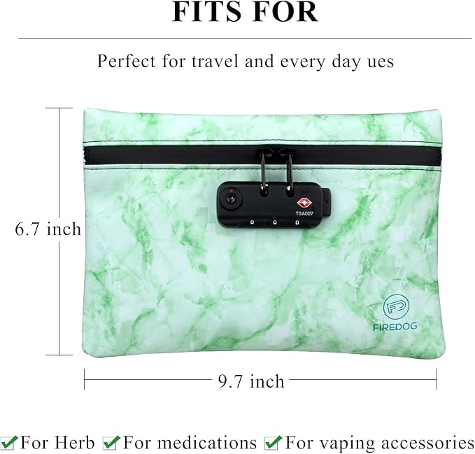 FIREDOG Lock Smell Proof Bags, Carbon Lined 6x9 Odor Proof Pouch Case Container - Image 7