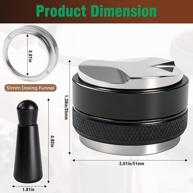 Espresso Accessories Kit, 51mm Coffee Distributor & Tamper Leveler, Dosing - Image 6