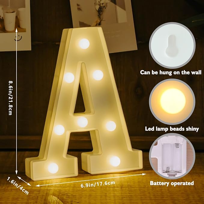BAR LED Marquee Sign, Warm White Light Up Letters, Decorative Led BAR Letter - Image 2