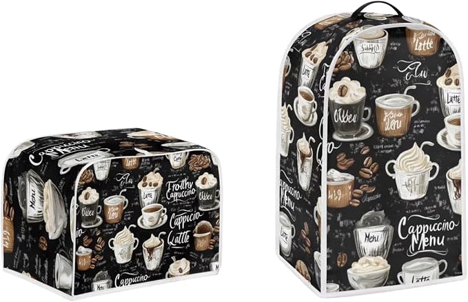 doginthehole Blender Cover and Toaster Cover 2 Slice Coffee Print Small by doginthehole