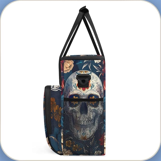 Sugar Skull Skeleton Head Day Of The Dead Coffee Maker Carring Bag, Large - Image 4