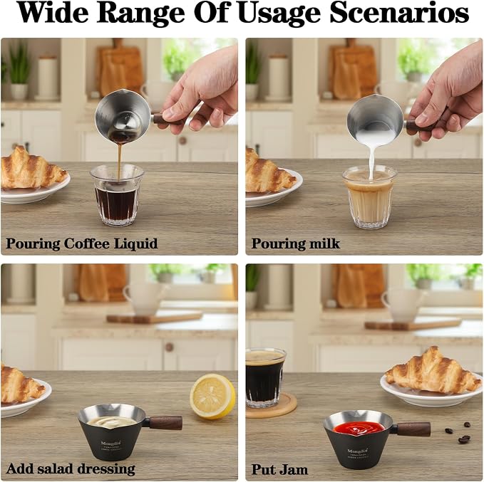Mongdio Espresso Measuring Cup, Stainless Steel Espresso Shot Cups - Image 2