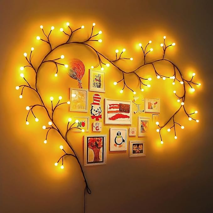 Willow Vine Lights for Window Frame: 7.9Ft Decorations Willow Vine Fairy Lights by SZMINILED