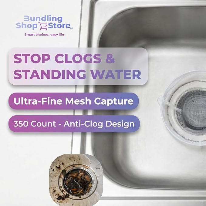 Disposable Sink Strainer Bags – Mess-Free Kitchen Sink Drain Filter Mesh – - Image 3