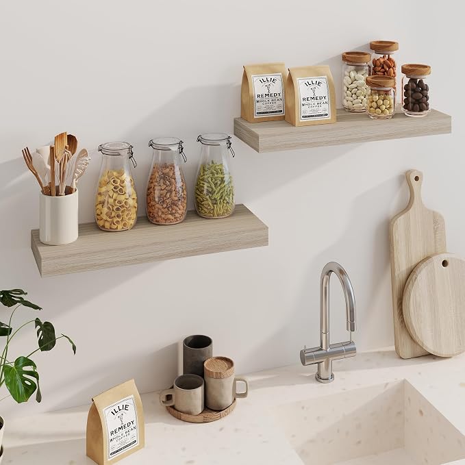 Fun Memories Floating Shelves for Wall, 24 Inch Floating Shelves Set of 2 - Image 4