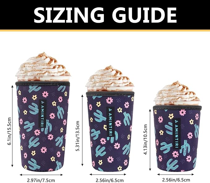 3 Pack Reusable Sleeve for Iced Coffee Cup, Coffee Neoprene Sleeve for Iced&Hot - Image 3