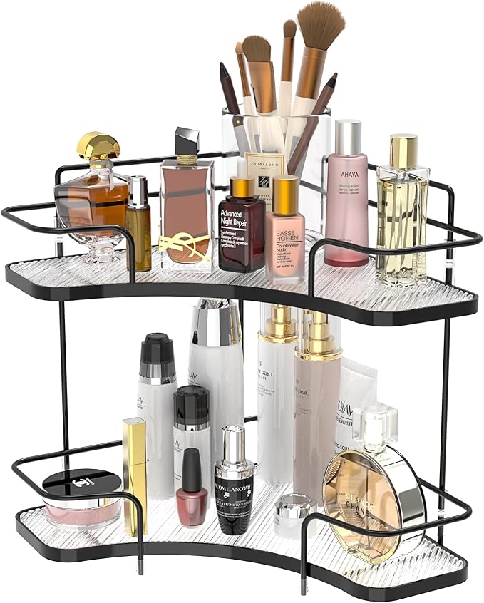 FOLLOWIN 2 Tier Countertop Corner Organizer, Corner Shelf by FOLLOWIN
