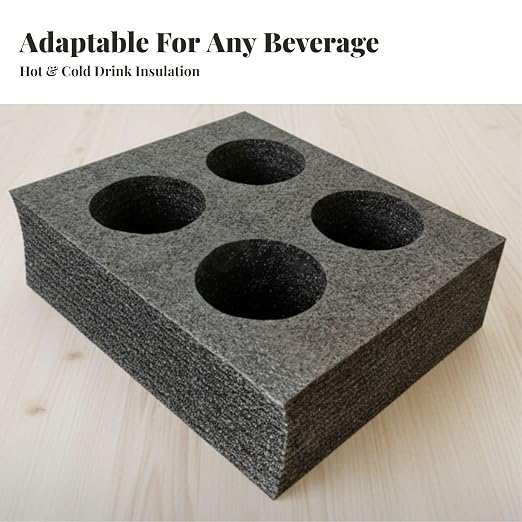 Foam Drink Carrier Tray, 4-Hole Reusable Cup Holder - Image 8