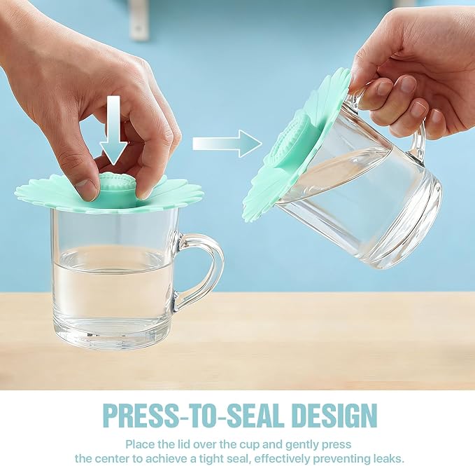 12 Pcs Silicone Cup Cover Lids, 4.3 In Drink Covers - Image 5