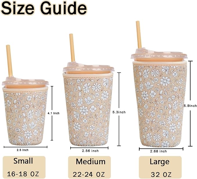 Reusable Insulated Sleeve for Iced Coffee Cup, Beverage Holder for Iced Coffee - Image 5