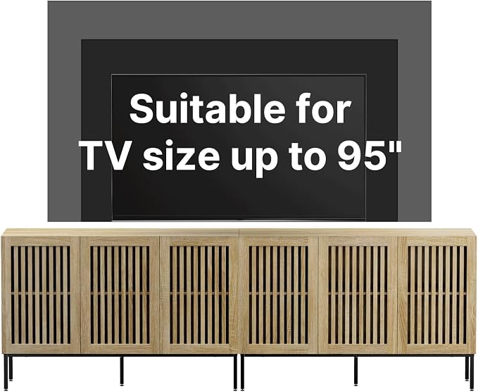 BVIUNTWO Buffet Cabinet with Storage, Sideboard Coffee Bar Cabinet with 6 Doors - Image 7