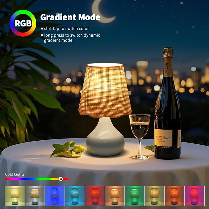 Cordless Table Lamp Rechargeable, Light Blue Mini Cute Table Lamp - Image 4