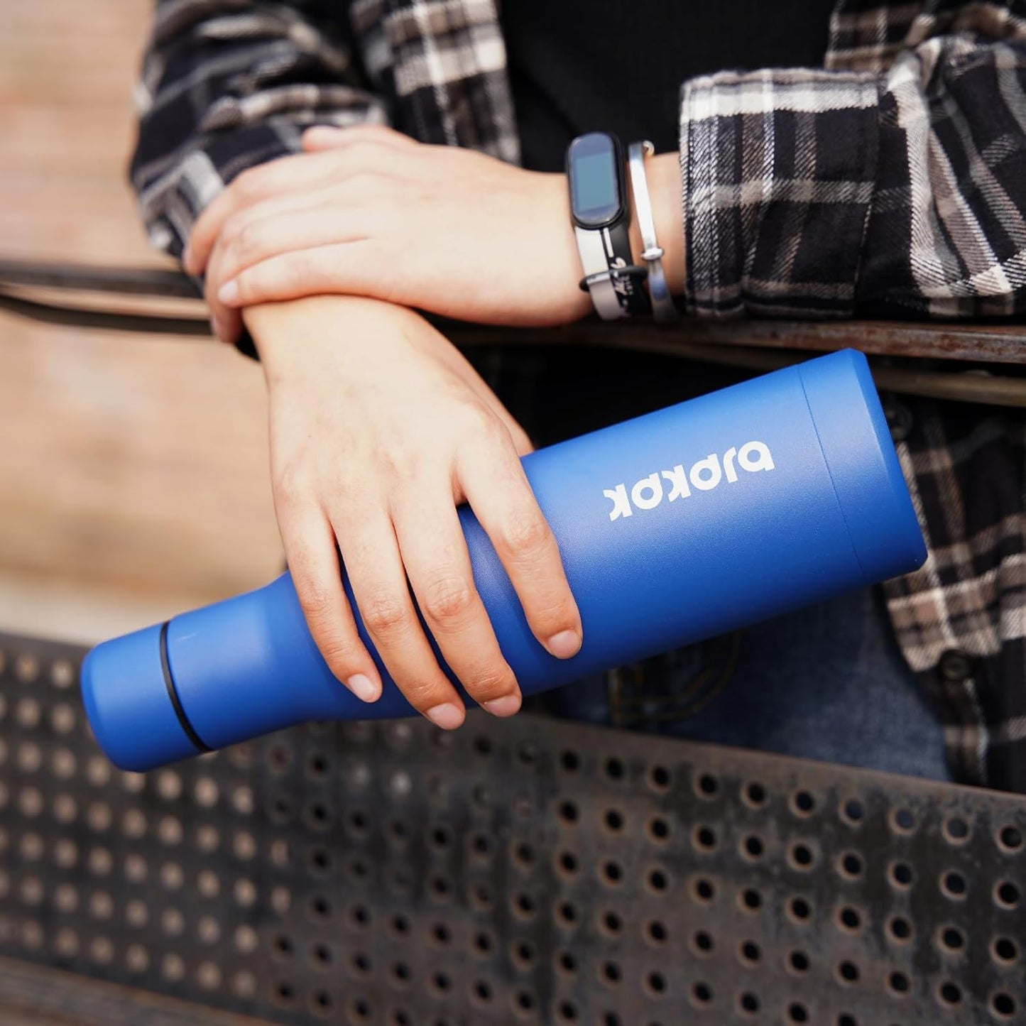 BJPKPK 12oz Water Bottles Stainless Steel Double Wall Vacuum Insulated Small Water Bottles for Travel,Blue