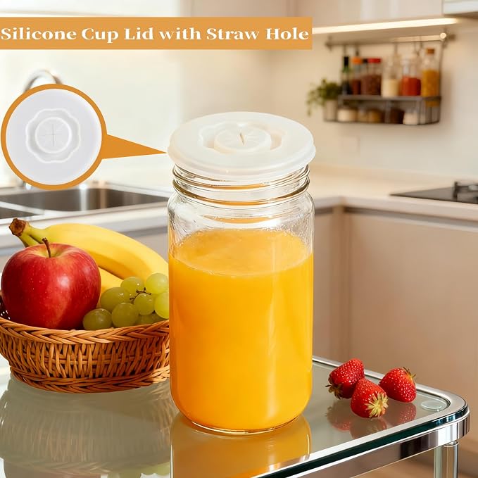 6 Pcs Cross shaped silicone cup lid, Transparent Cup Lid - Image 2