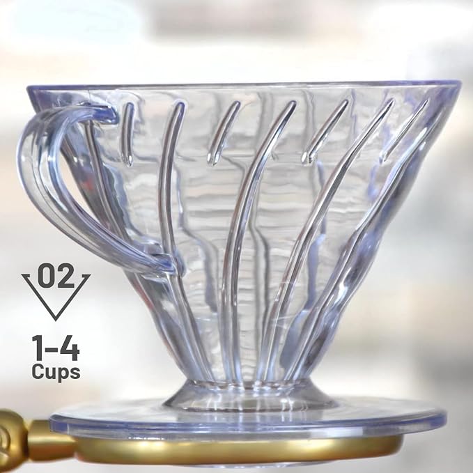 DailyRest V 02 60° Cone Plastic Coffee Dripper, 1-4 Cups, Pour Over Coffee Maker - Image 4