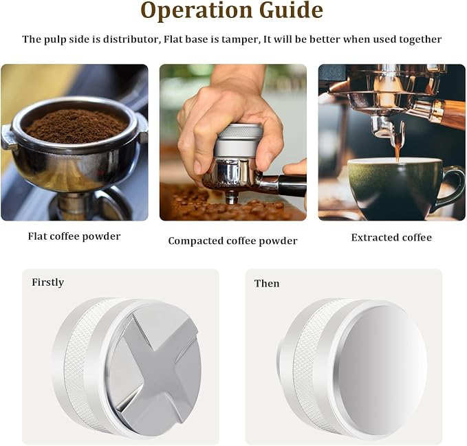 IKAPE Coffee Products, 49MM Coffee Distributor & Hand Tamper, Adjustable Depth - Image 6