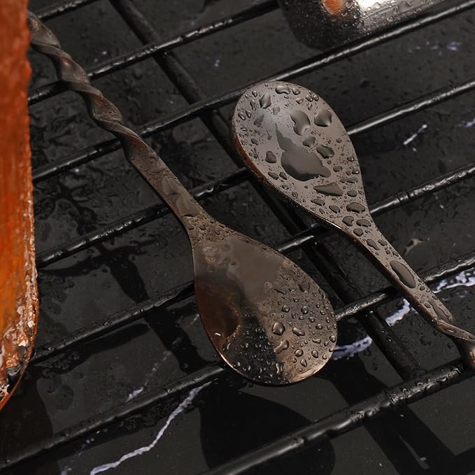 AnSaw Black 10-Inch Stainless Steel Cocktail Spoon - Image 5