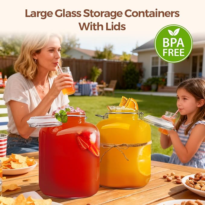 ComSaf 1.1 Gallon Square Glass Jars 2-Pack - Image 5