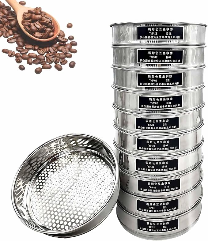 Coffee Roasting Grading Sieve Set, 304 Stainless Steel 12-21 Mesh Coffee Bean by Unknown