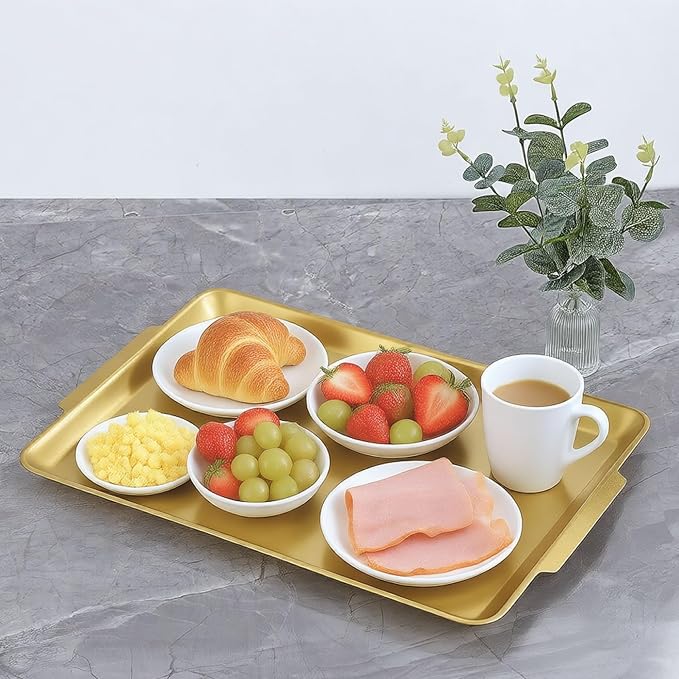 16.3" x 11" Large Serving Platters Set of 2, Stainless Steel Heavy-Duty Large - Image 7