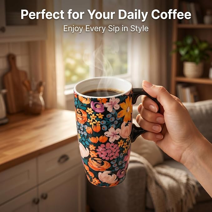 Topadorn Floral Ceramic Travel Mug - Image 4