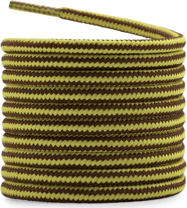 DELELE 2 Pair Round Boot Laces Outdoor Hiking Walking Shoelaces Dual Coloured by DELELE